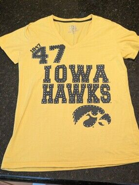 Iowa Hawkeyes Yellow V-Neck Tee